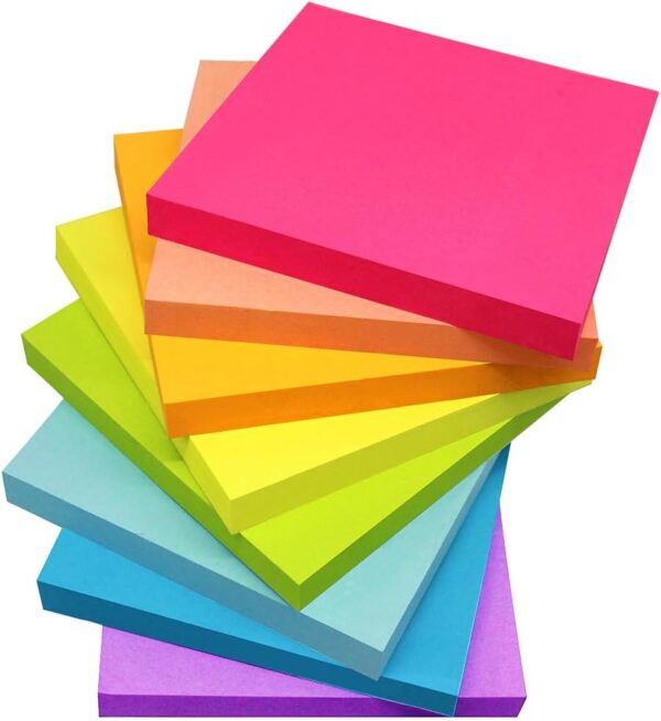 Sticky Notes 3x3 Inches,Bright Colors Self-Stick Pads, Easy to Post for Home, Office